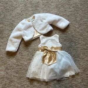 White and Gold Baby Dress